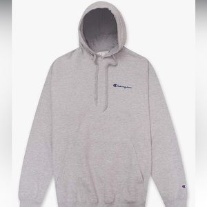 Champion hoodie grey with navy blue lettering